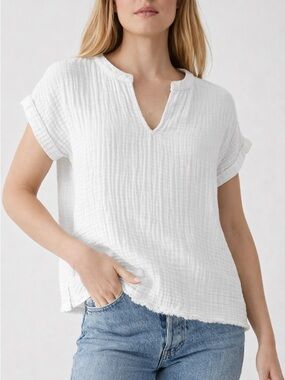 NEW!  Industry Republic Clothing White Gauze Top Size Small